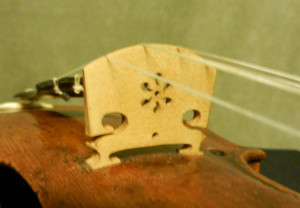 Rose window style transitional violin bridge